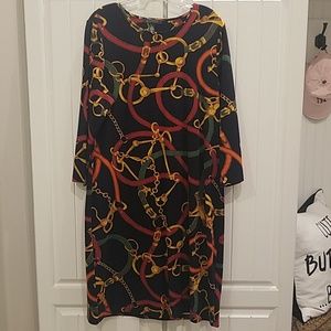 Ralph Lauren Navy Blue Equestrian Knit Dress